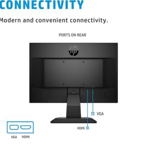 HP New V20 HD+ Compact Monitor: 19.5-inch HD+ Computer Monitor with TN Panel and Blue Light Settings, Monitor with Tiltable Screen, HDMI and VGA Port, 60Hz, TF-HDMI Cable, Black