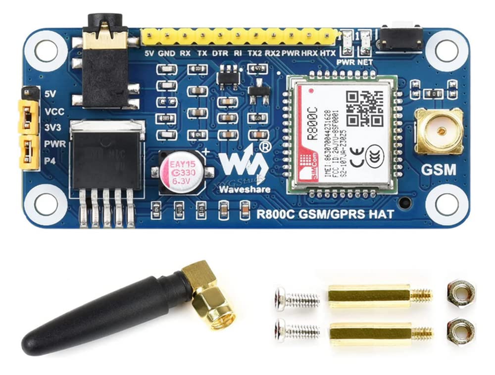 R800C GSM/GPRS HAT for Raspberry Pi and Jetson Nano Supports 2G Communication Phone Call and SMS GPRS with UART Interface @XYGStudy