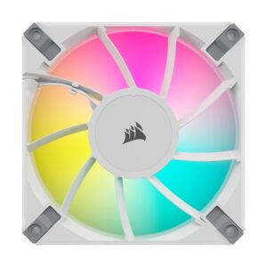 Corsair iCUE AF120 RGB Elite 120mm PWM Fan - Eight RGB LEDs - AirGuide Technology - Fluid Dynamic Bearing - Zero RPM Fan Mode - CORSAIR iCUE Software Compatible - White