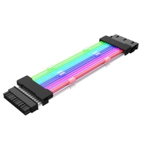 ripteadry addressable rgb extension cable, 24 pin/2x8pin/3x8pin atx rgb cable, atx rgb extension cable, pc internal components for motherboard connector