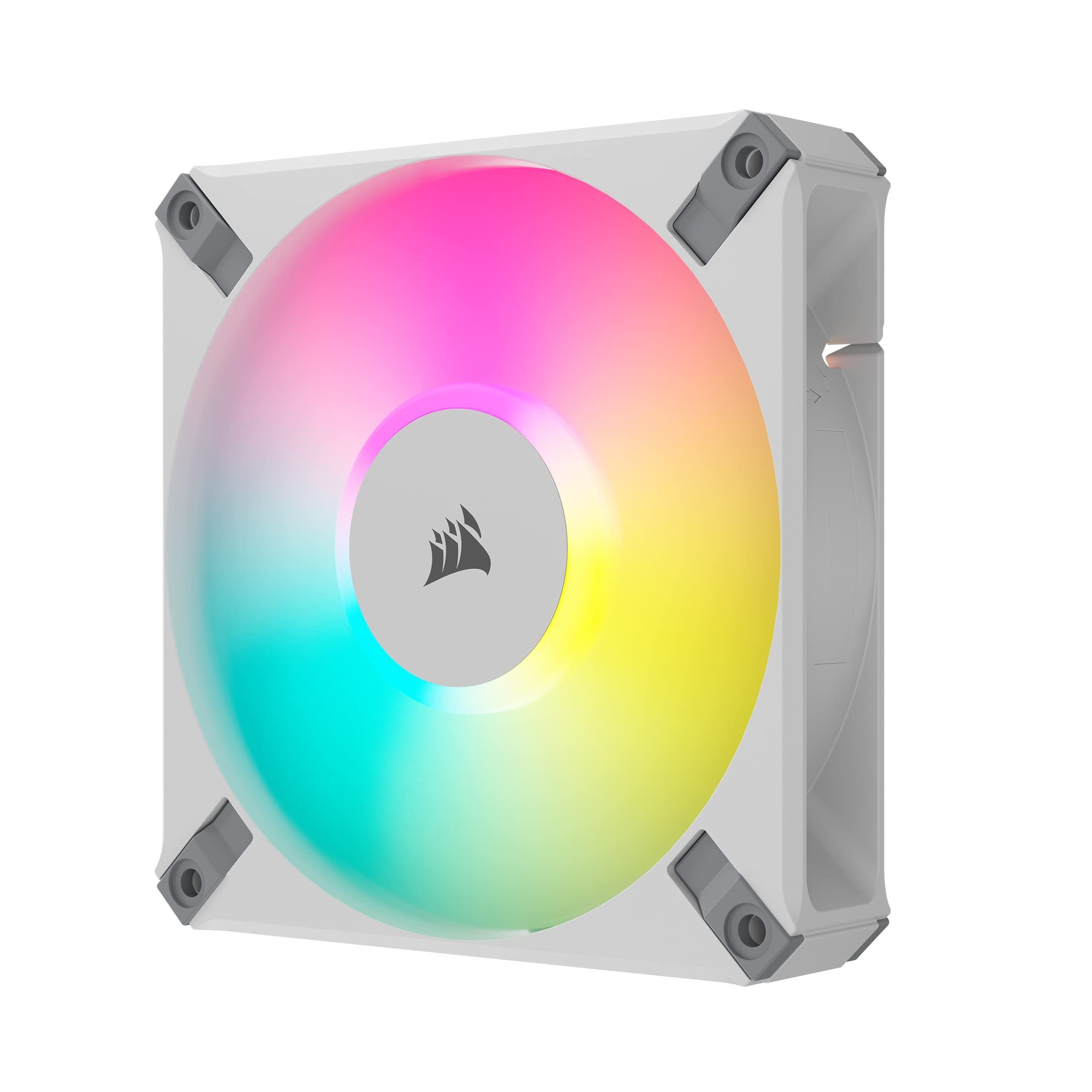 Corsair iCUE AF120 RGB Elite 120mm PWM Fan - Eight RGB LEDs - AirGuide Technology - Fluid Dynamic Bearing - Zero RPM Fan Mode - CORSAIR iCUE Software Compatible - White