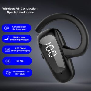 Yunseity Single Ear Headphone, Earpiece IPX4 Waterproof LED Digital Display Single Ear Headset for Sports Driving