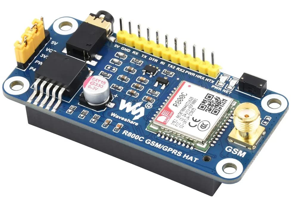 R800C GSM/GPRS HAT for Raspberry Pi and Jetson Nano Supports 2G Communication Phone Call and SMS GPRS with UART Interface @XYGStudy