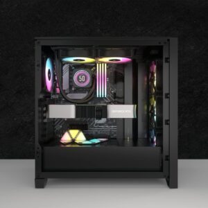 Corsair iCUE H100i Elite LCD XT Liquid CPU Cooler - IPS LCD Screen - Two AF120 RGB Elite Fans - 240mm Radiator - Fits Intel® LGA 1700, AMD® AM5, and More - Included iCUE Commander CORE - Black