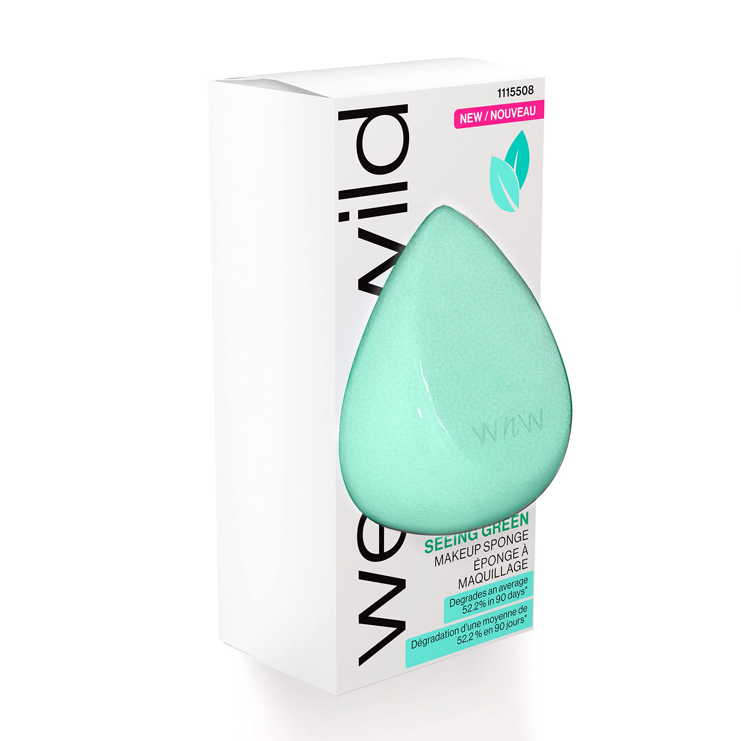 wet n wild Makeup Sponge - Low Product Absorption for Streak-Free Application, Effortless Blending Beauty for a Smooth Professional Looking Finish, Cruelty-Free & Vegan-Seeing Green