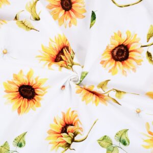 Cloele Sunflower Fitted Crib Sheet - Baby 100% Polyester 1 Pack Flower Crib Sheet for Standard Crib and Toddler Mattresses - Floral Nursery Bed Sheet Crib Mattress Toddler Sheet for Baby Girls