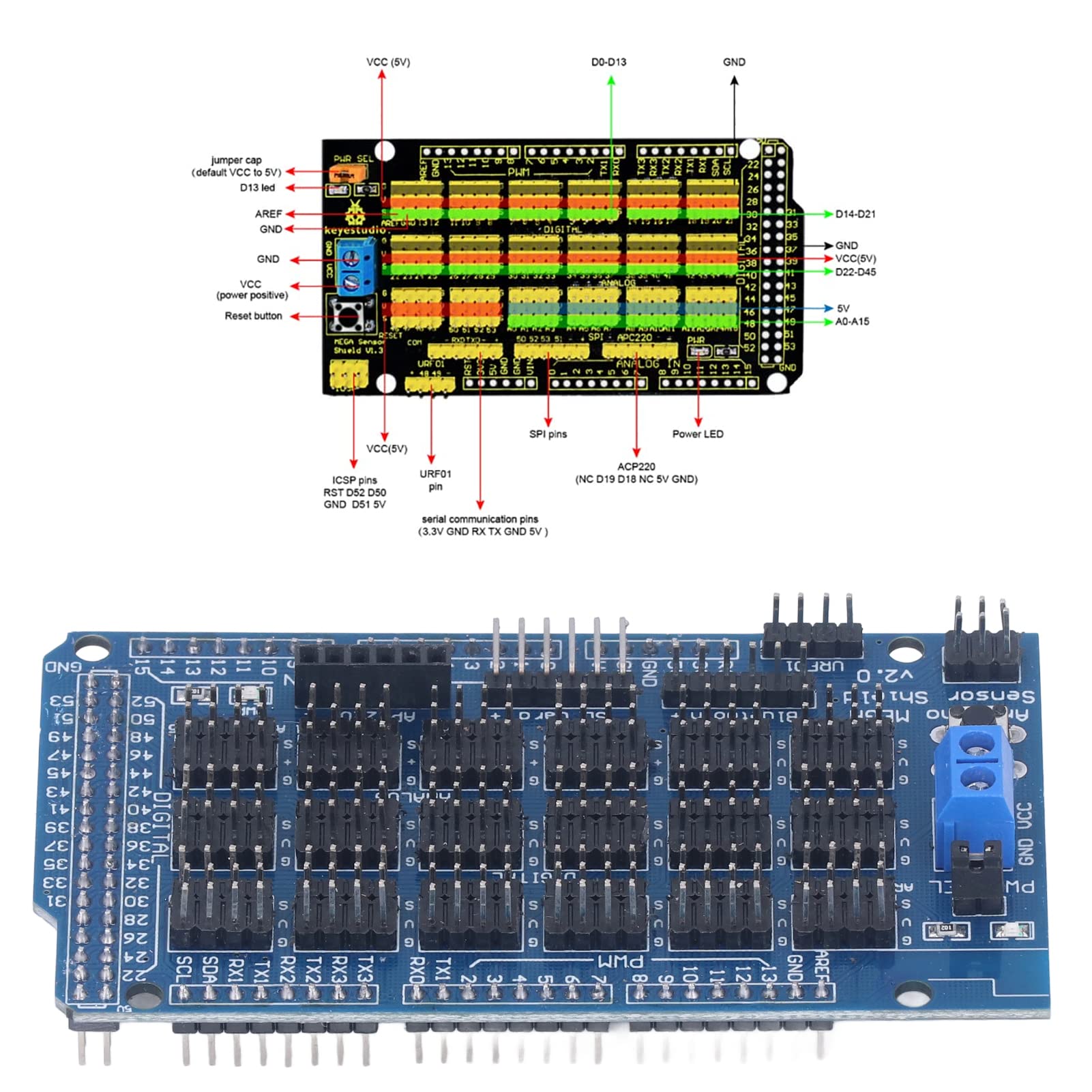 Expansion Board Module Electronic Sensor Expansion Board Expansion Board Component Accessory Part for Sensor V1.0