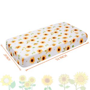 Cloele Sunflower Fitted Crib Sheet - Baby 100% Polyester 1 Pack Flower Crib Sheet for Standard Crib and Toddler Mattresses - Floral Nursery Bed Sheet Crib Mattress Toddler Sheet for Baby Girls