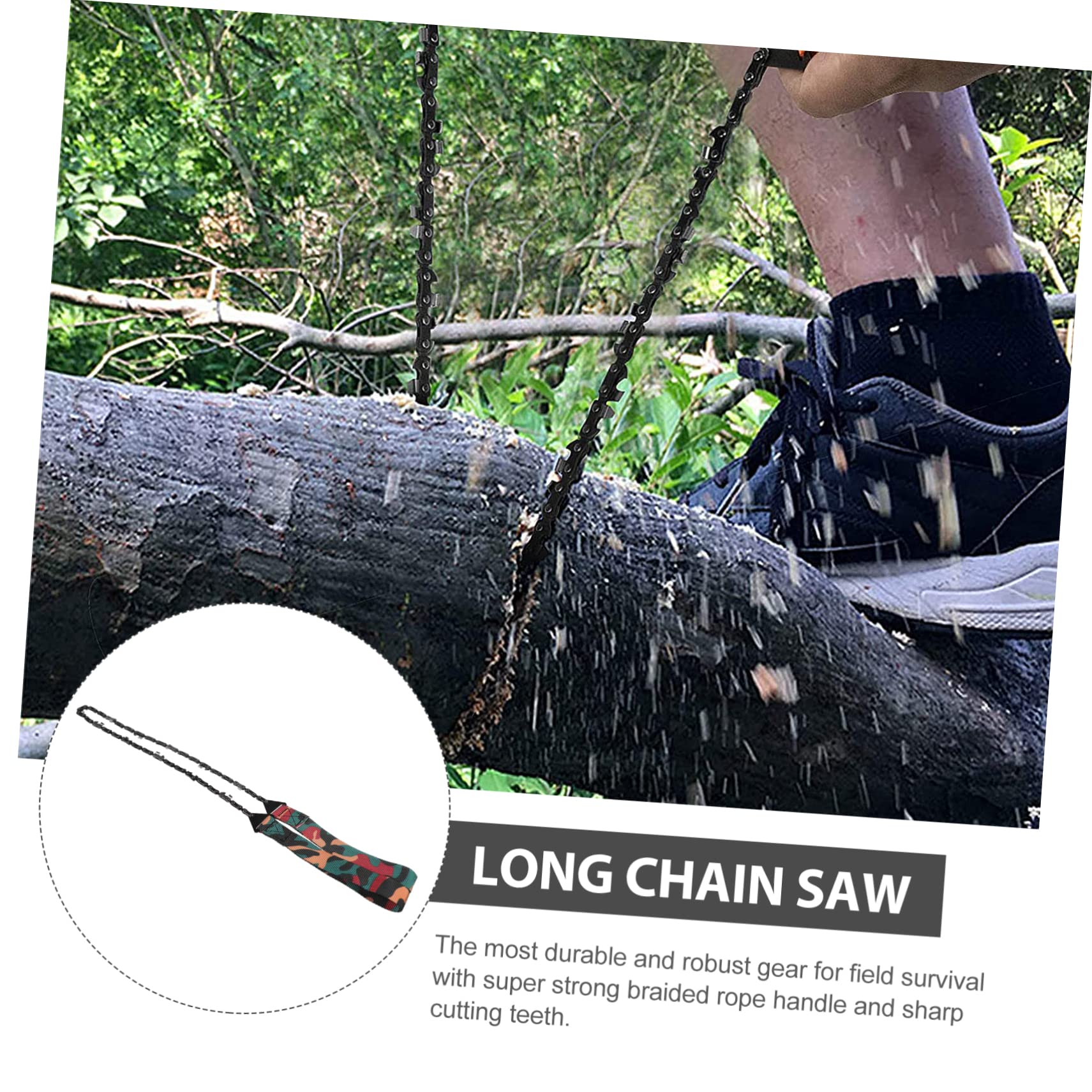 VILLCASE Hand Chainsaw Folding Tool Garden Trimming Tool Survival Hiking Tools Camping Chain Saws Camping Storage Bag Hand Zipper Saws Camping Folding Saws Camping Saw Manual Braided Rope