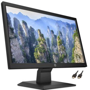 HP New V20 HD+ Compact Monitor: 19.5-inch HD+ Computer Monitor with TN Panel and Blue Light Settings, Monitor with Tiltable Screen, HDMI and VGA Port, 60Hz, TF-HDMI Cable, Black