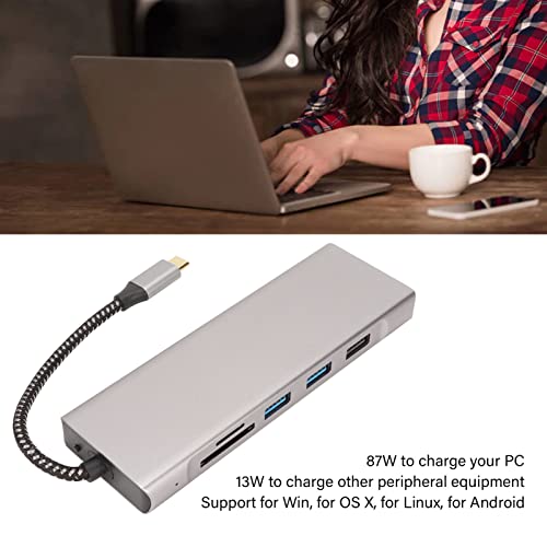 Qinlorgo USB C Docking Station, USB C Hub 8 in 1 5Gbps Transfer for Office