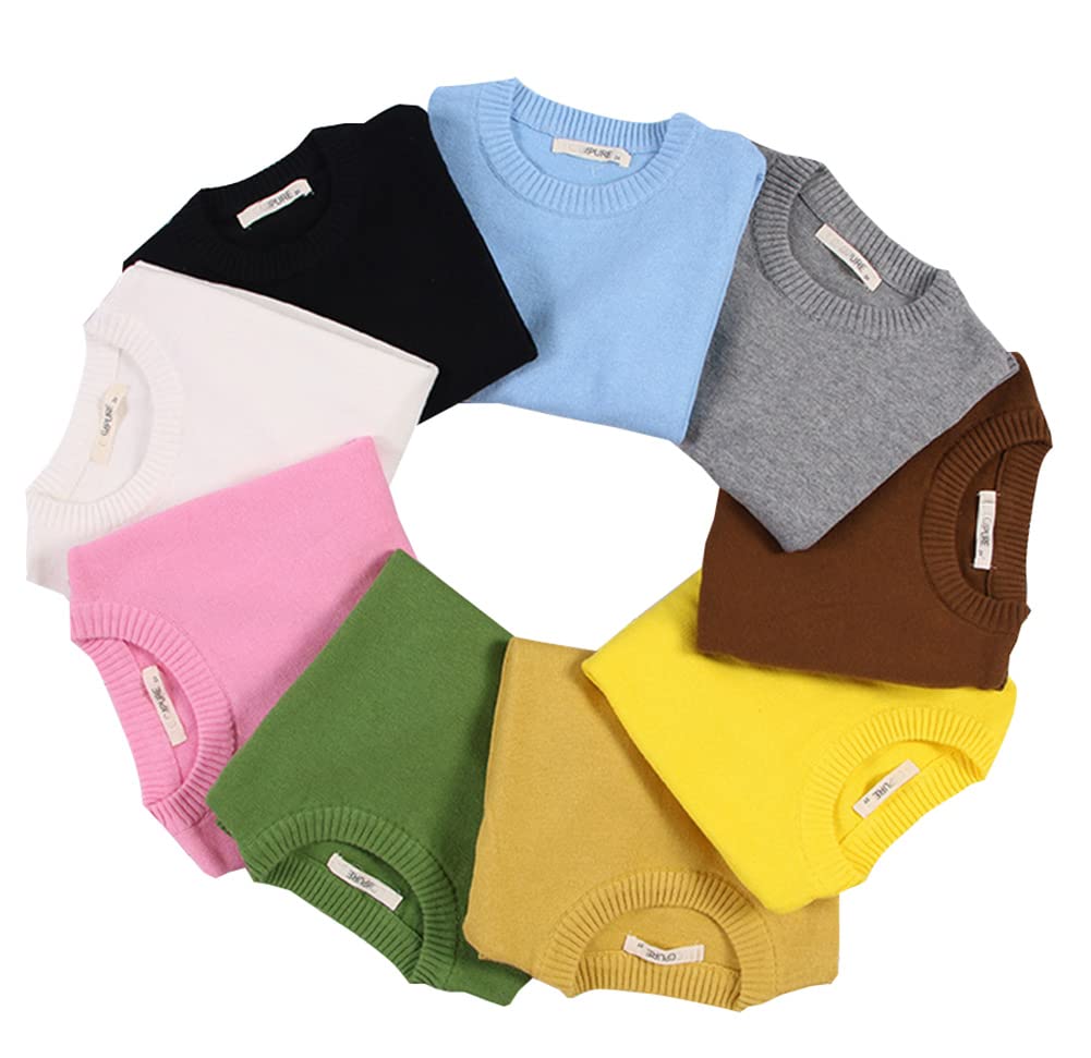 Toddler Baby Boys Knit Sweater Girls Pullover Sweatshirt Little Kids Long Sleeve Crew Neck Solid Casual Tops Winter Clothes Pink