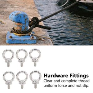 Stainless Steel Bolts, Lifting Eye Bolts Fastening M6 Eye Screw Stainless Steel Rust Proof Smooth and Burr‑free for Fastener Accessory