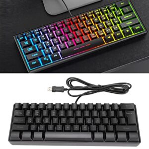 Ejoyous Gaming Keyboard Portable Backlit 61 Keys Wired Black USB PC Keyboard for Laptop Work Gaming