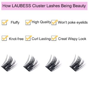 Cluster Lashes 14-18mm 144pcs Individual Lashes Volume Eyelash Clusters Mixed Tray DIY Lash Extension Fluffy Cluster Eyelash Extensions Kit Soft Lash Clusters (01-0.07D, 14-18mm)