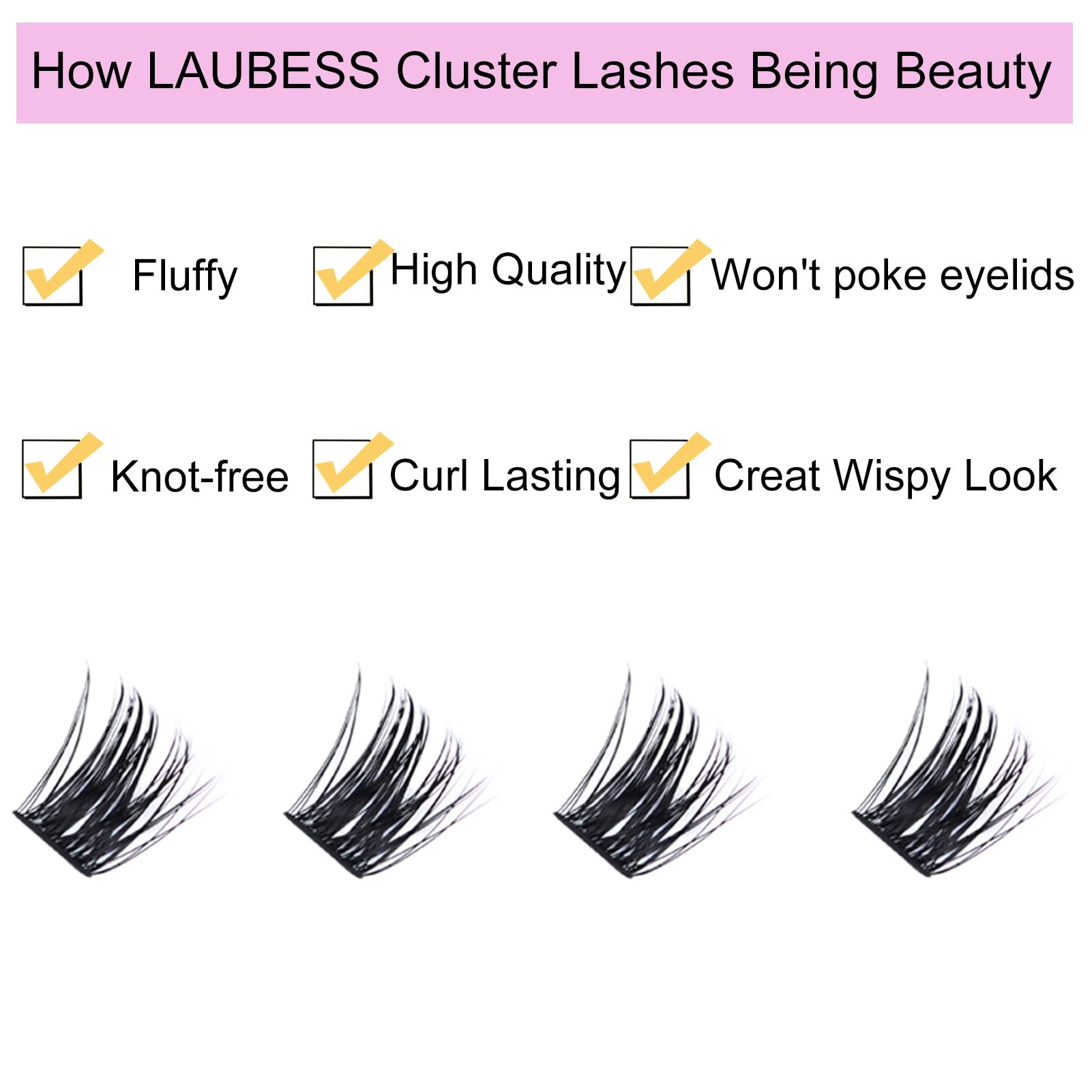 Cluster Lashes 14-18mm 144pcs Individual Lashes Volume Eyelash Clusters Mixed Tray DIY Lash Extension Fluffy Cluster Eyelash Extensions Kit Soft Lash Clusters (01-0.07D, 14-18mm)