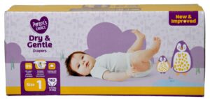 parent’s choice dry & gentle diapers, size 1 (8-14 lbs) - 162 count