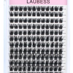 Cluster Lashes 14-18mm 144pcs Individual Lashes Volume Eyelash Clusters Mixed Tray DIY Lash Extension Fluffy Cluster Eyelash Extensions Kit Soft Lash Clusters (01-0.07D, 14-18mm)