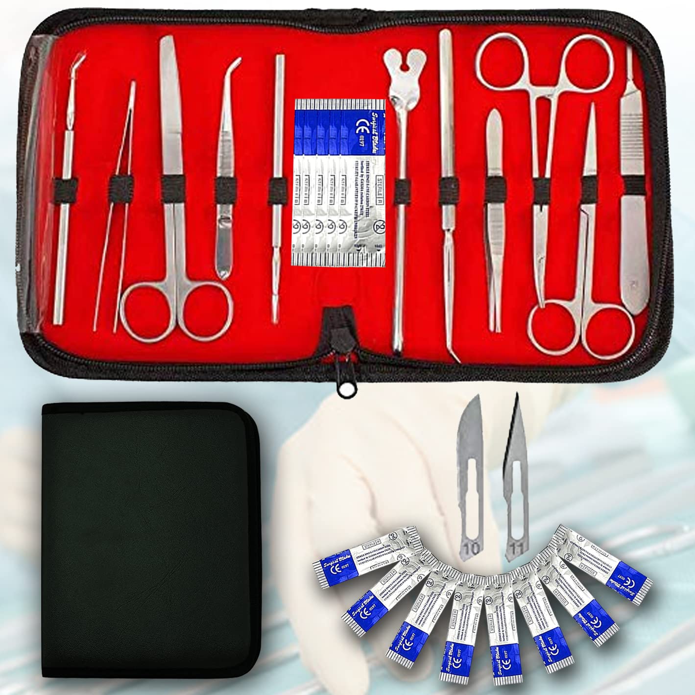 11 pcs Anatomy Student Dissection Kit Biology Lab Anatomy Medical Student Dissecting Dissection Kit Set with Scalpel by Vision Tek Med