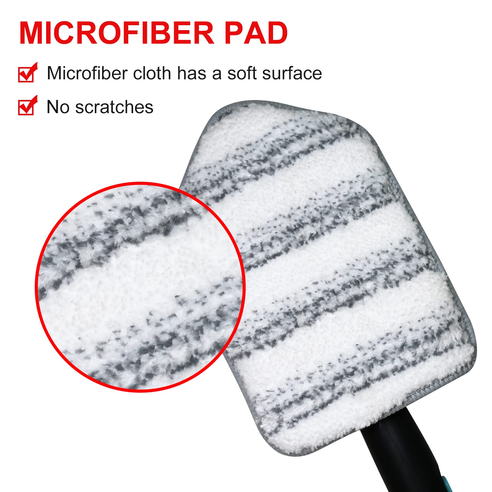 MOSEN Replacement Head Scrubber Pad for Tub Tile Scrubber Brush - Include 2 Scouring Pad and 2 Microfiber Pad