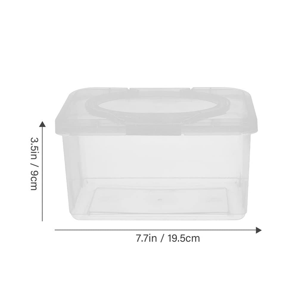 Healvian 4Pcs Baby Wipes Dispenser Clear Pull Wipe Holder Portable Tissue Box Storage Refillable Wipe Container with Sealing Lid