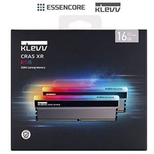 KLEVV CRAS XR RGB DDR4 16GB (2x8GB) 4000MHz CL19 1.4V Gaming Desktop Ram Memory SK Hynix Chip XMP 2.0 Ready (KD48GU880-40B190Z)