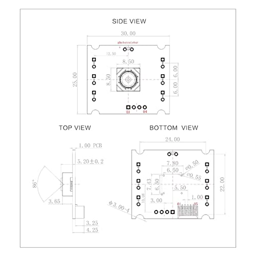 Oumefar 2MP Camera Module, 30FPS Industrial Camera Module Photosensitive Chip MJPEG Format for Phone Home