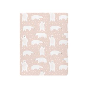 Soft Baby Boy Fitted Crib Sheets for Baby Girl Beige Cute Polar Bears Standard Crib Sheets Portable Mini Bassinets Sheets