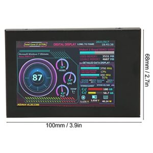 PC Sensor Panel Display, Multi System Support Custom Layout Computer Temp Monitor 3.5in IPS Screen for Office