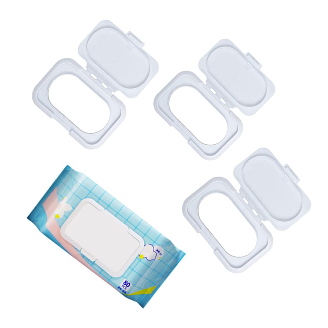 Skyseen 3cs Reusable Lid Baby Wipes Cover Tissues Box Wet Paper Refill