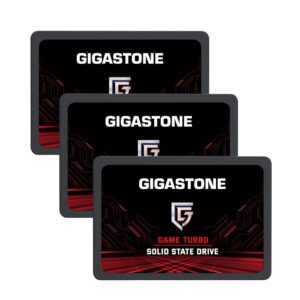 Gigastone SATA SSD 128GB (3-Pack) 2.5 inch SSD 520MB/s Upgrade Laptop PC Memory and Storage PS4 HDD Replacement 2.5" Internal Solid State Hard Drives SATA III SLC Cache 3D NAND Game Turbo Performance