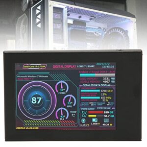 PC Sensor Panel Display, Multi System Support Custom Layout Computer Temp Monitor 3.5in IPS Screen for Office