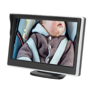 baby car camera, 5 inch hd 800(rgb) x480 resolution baby car mirror, 120° rotating and wide view angle design, night vision automatic switching car camera for baby