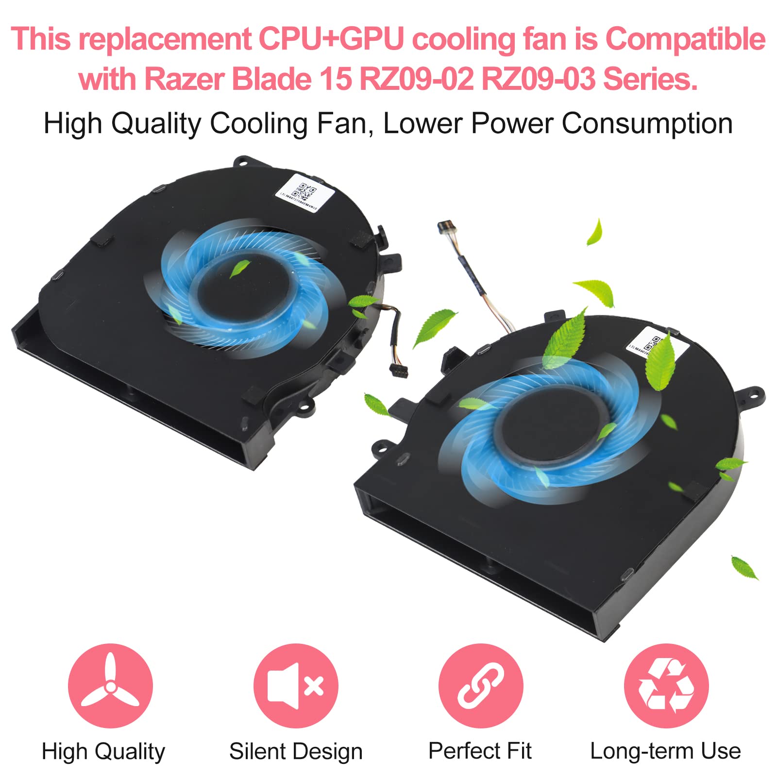 Upgraded CPU+GPU Cooling Fan Replacement Compatible with Razer Blade 15 RZ09-0270 RZ09-0300 RZ09-03009E97 RZ09-0328 RZ09-03287E72 RZ09-02705E75 RZ09-02705E76 Series Laptop, Professional Tool Kit