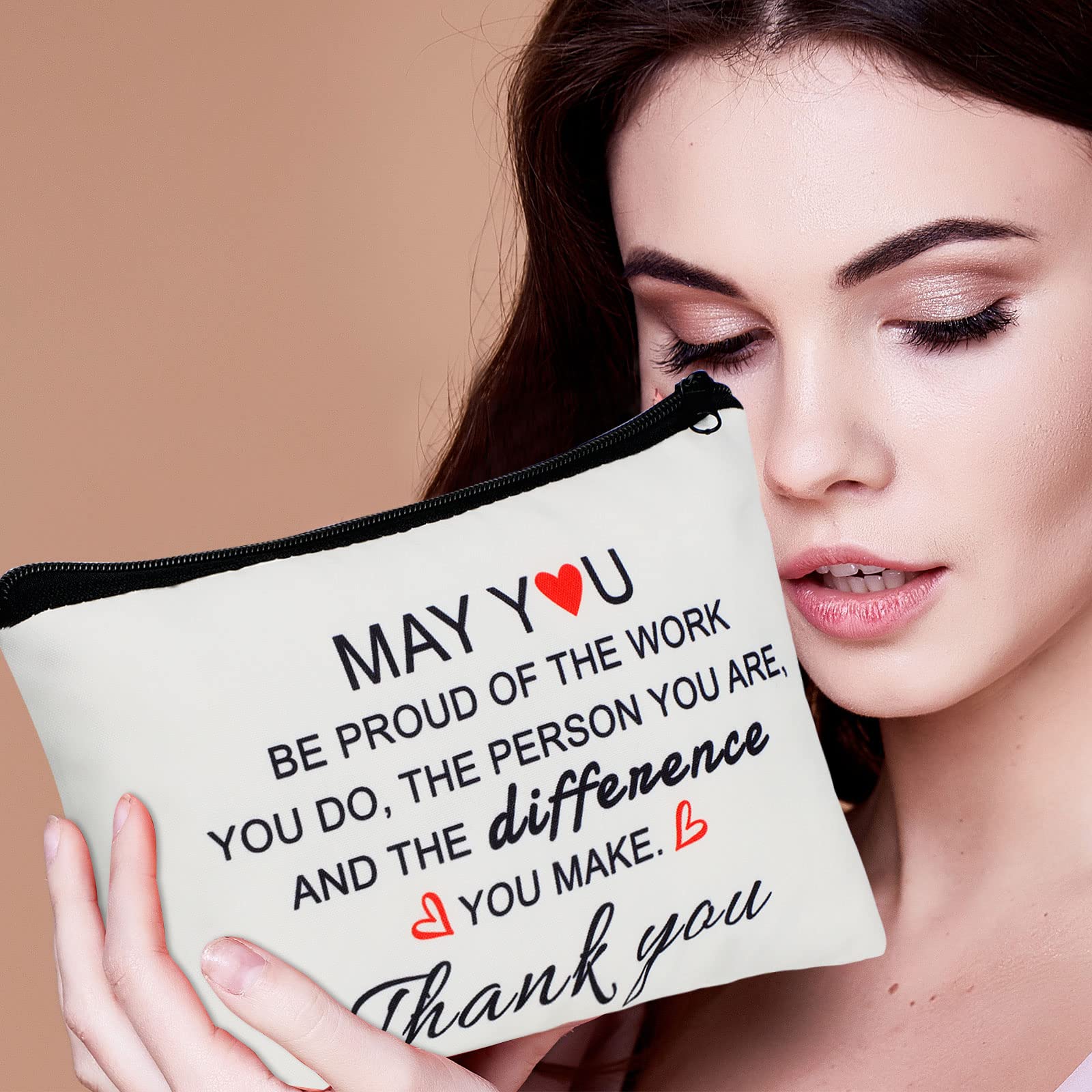 Sabary 30 Pcs Inspirational Makeup Bag Cosmetic Bag Positive Affirmation Toiletry Bag Thank You Farewell Gifts for Women Employee Coworker Colleague Nurse Teacher Birthday Gifts(Appreciation)