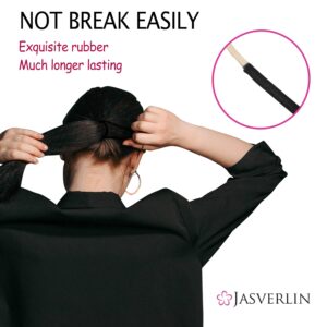 JASVERLIN Small Hair Elastics, Black Hair Ties Ponytail Holder Fine Thin Medium Hair No Pull Long Lasting Braid Hair Styling Rubber Bands for Women 8-14 Girl Men 2mm 80 Pieces (Black)