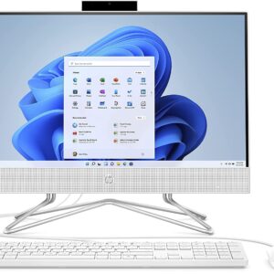 HP 22 All-in-One Desktop | 21.5" Diagonal FHD VA Anti-Glare (72% NTSC) | Intel Celeron J4025 Processor | 4GB DDR4 128GB SSD | Intel UHD Graphic 600 | Privacy Camera Win11Pro White + HDMI Cable