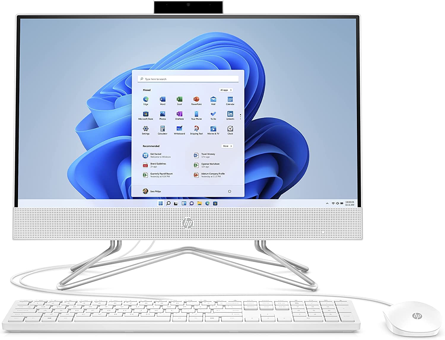 HP 22 All-in-One Desktop | 21.5" Diagonal FHD VA Anti-Glare (72% NTSC) | Intel Celeron J4025 Processor | 4GB DDR4 128GB SSD | Intel UHD Graphic 600 | Privacy Camera Win11Pro White + HDMI Cable