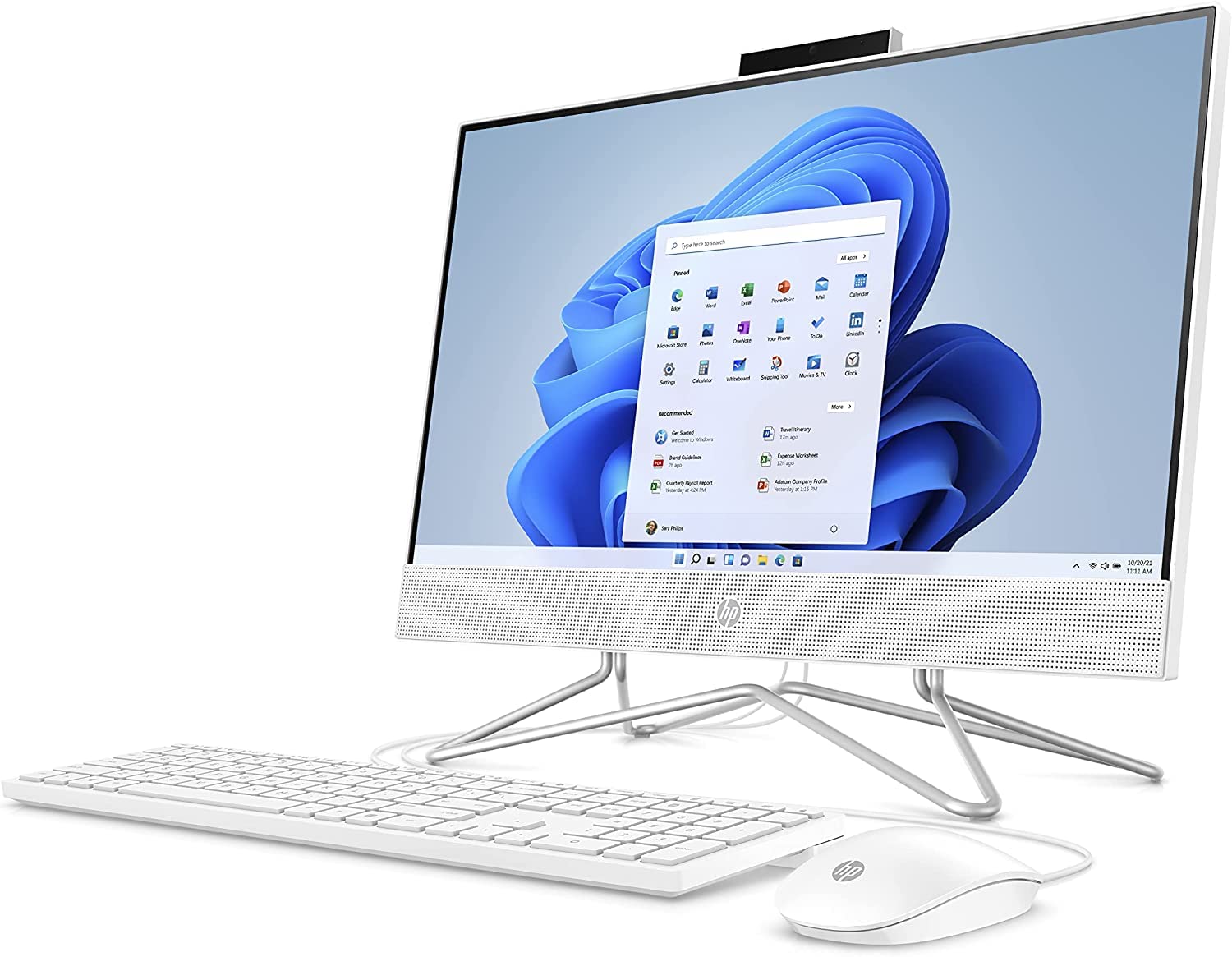 HP 22 All-in-One Desktop | 21.5" Diagonal FHD VA Anti-Glare (72% NTSC) | Intel Celeron J4025 Processor | 4GB DDR4 128GB SSD | Intel UHD Graphic 600 | Privacy Camera Win11Pro White + HDMI Cable