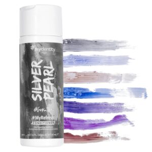 #mydentity myrefresh color depositing conditioner, silver pearl, 6 oz | temporary hair dye | color lasts up to 25 washes