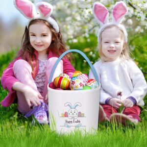 PARTYWIND Easter Baskets for Kids Egg Hunt Games, Easter Baskets Bags with Handle for Boys and Girls Party Supplies Favors, Cute Easter Goodie Bag Stuffers (Blue)