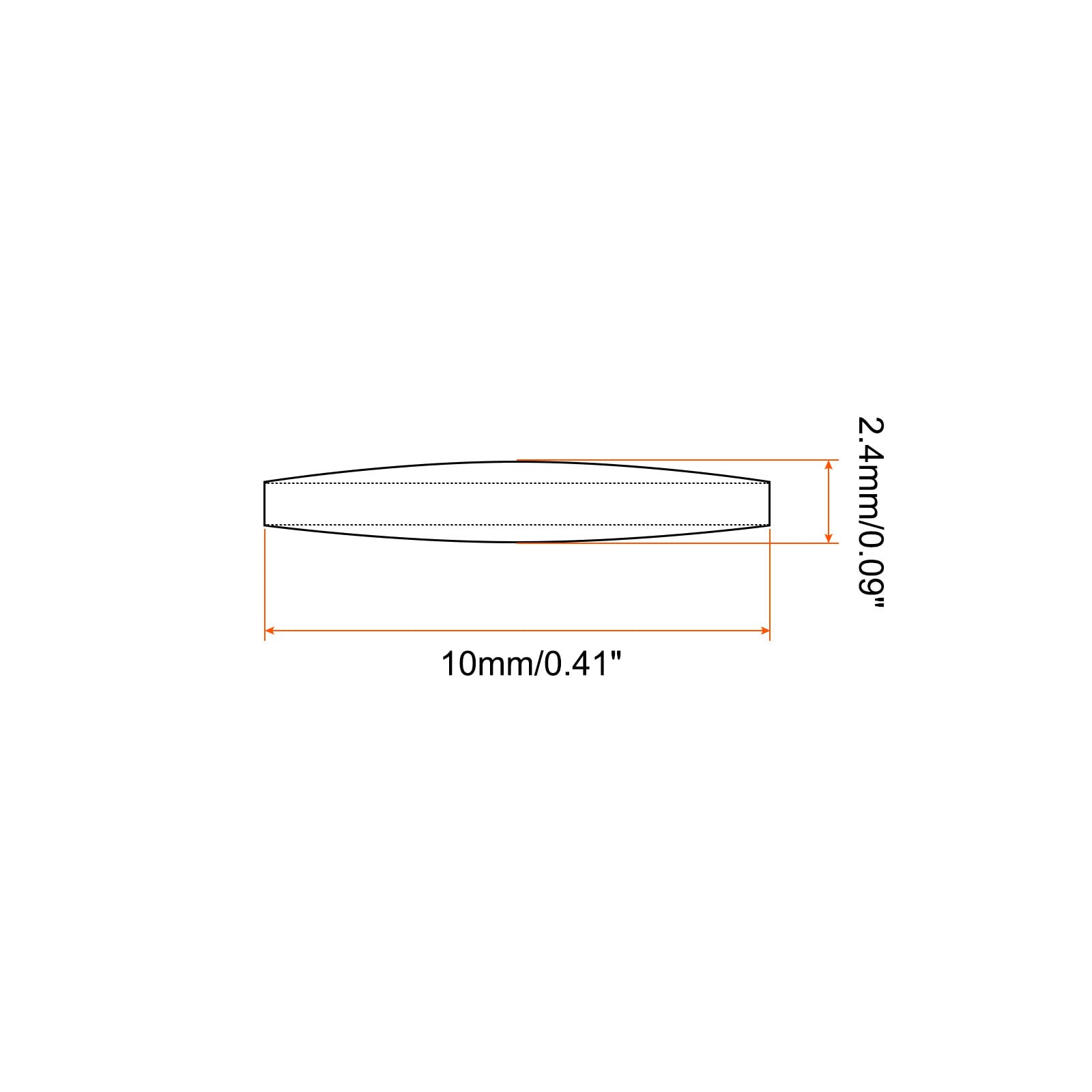 PATIKIL Diameter 10mm Double Convex Lens, 10 Pcs Acrylic LED Optical Convex Condenser Lens for Physics Classrooms Labs, Transparent