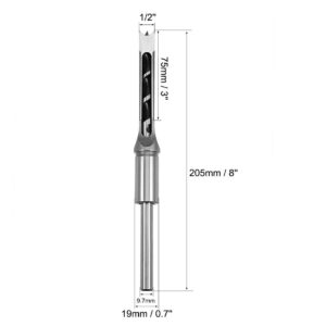 1/2 Inch Square Hole Drill Bit Woodworking Tools Auger Bit High-Carbon Steel Hollow Chisel Mortise Power Tool