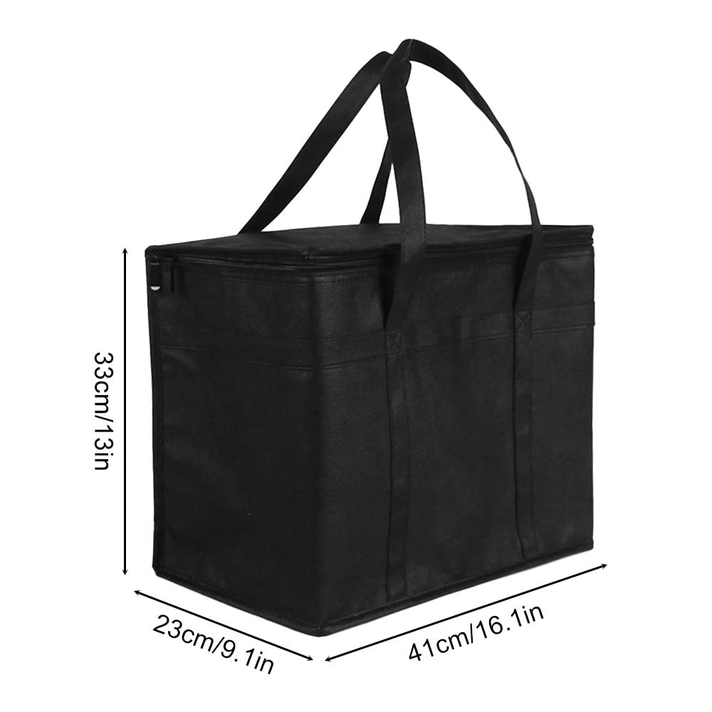 Insulated Grocery Bags, Collapsible Commercial Food Delivery Bag Reusable Picnic Cooler Bag for Food & Groceries Delivery Restaurants