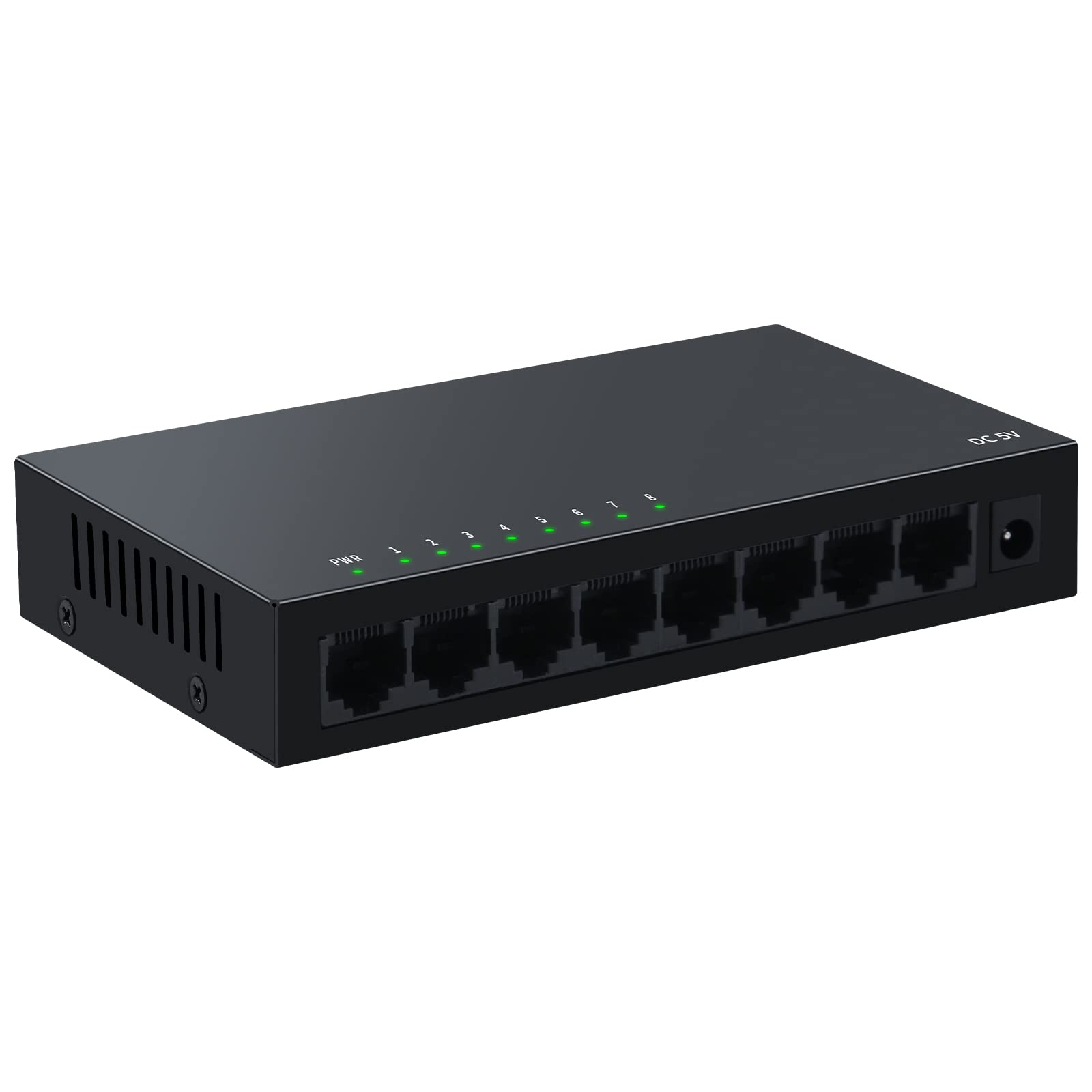 SODOLA 8 Port Gigabit Ethernet Switch|Desktop/Wall-Mount|Plug & Play| Fanless |Metal Housing|Fanless Design|Desktop Ethernet Splitter|Quiet Unmanaged Network Switch