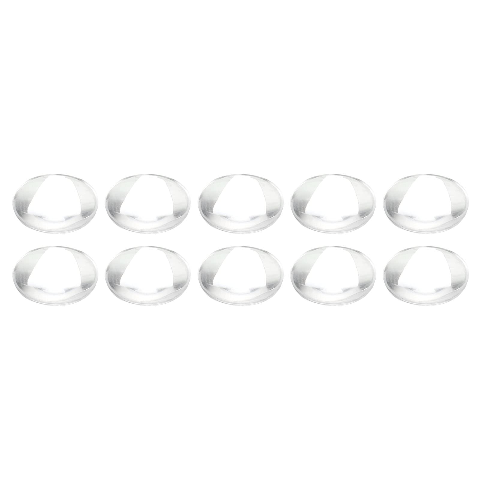 PATIKIL Diameter 10mm Double Convex Lens, 10 Pcs Acrylic LED Optical Convex Condenser Lens for Physics Classrooms Labs, Transparent