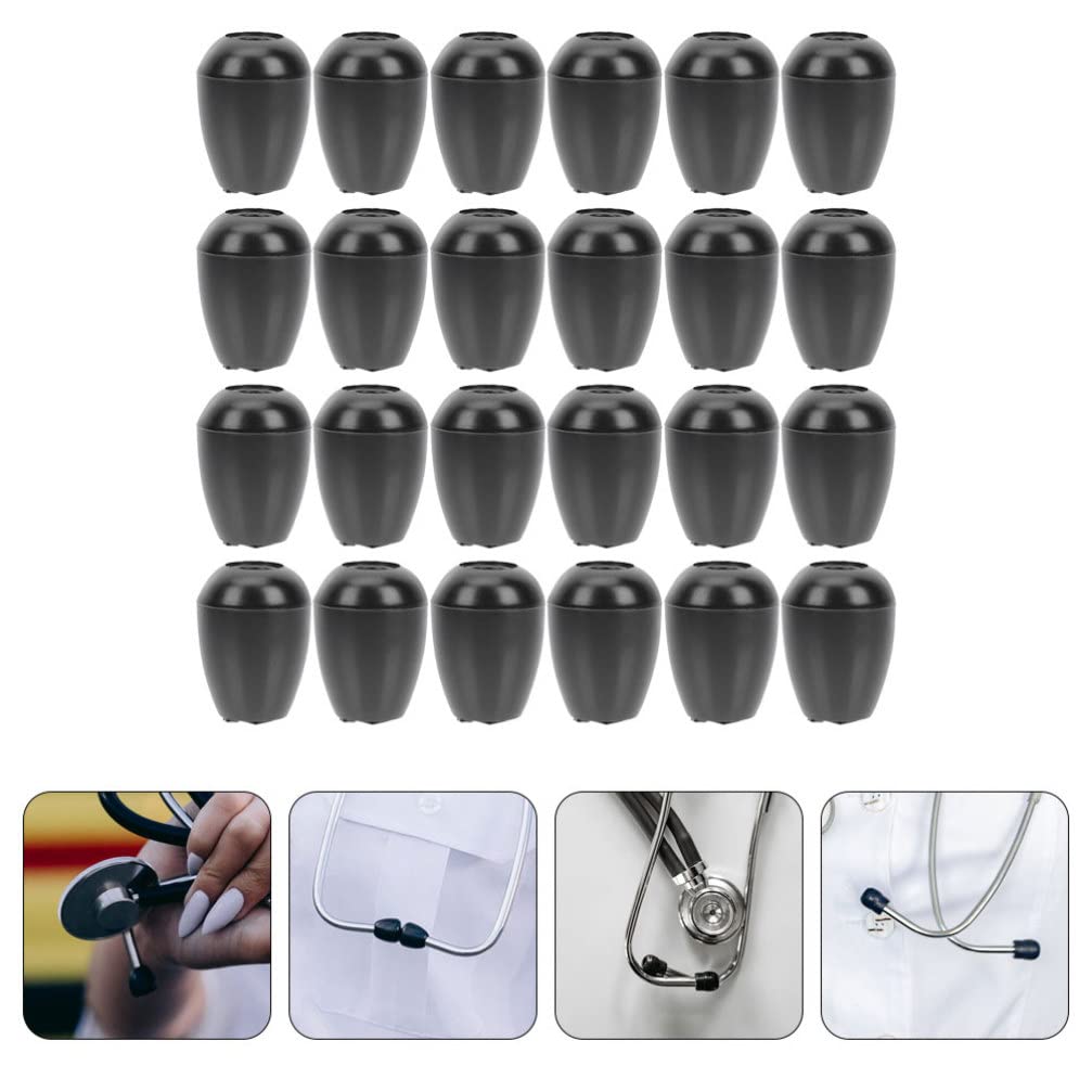 GLEAVI 24pcs Black Auscultation Earplugs Silicone Replacement Ear Tips Ear Tips for Replaceable Silicone Earbuds Ear Tips Supplies Ear Plug