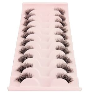 HBZGTLAD New 10 Pairs 3D Mink Lashes False Eyelashes Handmade Wispy Fluffy Long Lashes Natural Eye Makeup Tools Eye Lashes(JA2505)