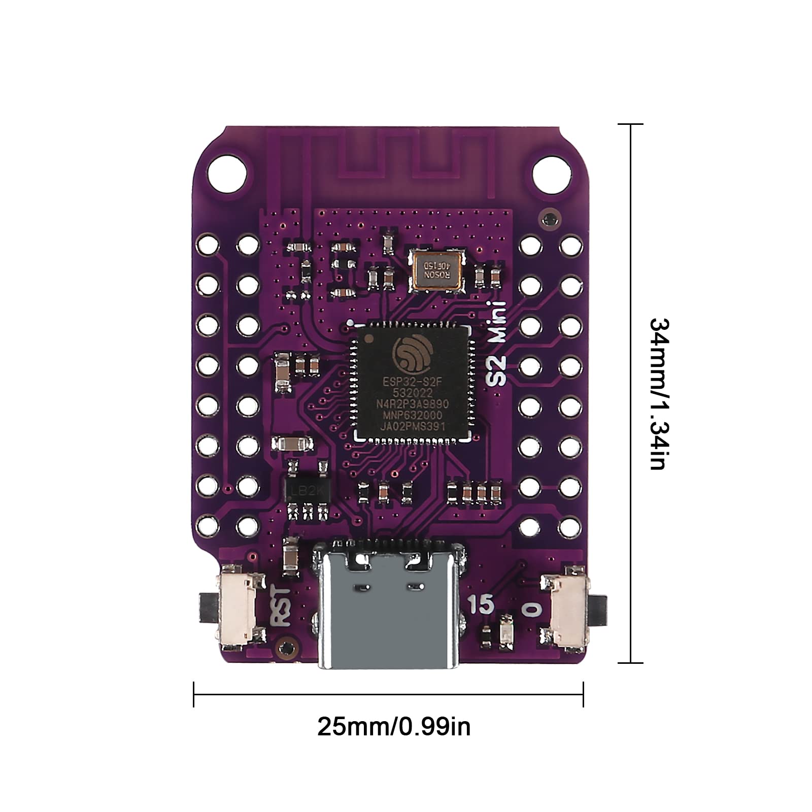 AEDIKO 6pcs ESP32 S2 Mini V1.0.0 WiFi IOT Board Type-C USB Based ESP32-S2 ESP32-S2FN4R2 4MB Flash 2MB PSRAM MicroPython