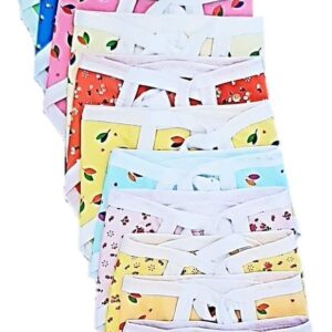 BlueQueen Baby's Cotton Cloth Diapers/Langot Washable and Reusable Nappies (Multicolour, 0-6 Months) Pack of 10 Pieces | Cloth Diapers Reusable for Boys and Girls, Baby Diaper